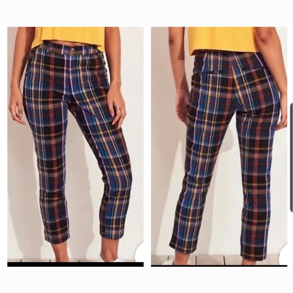 Hollister Multicolored Cropped Ankle Pants